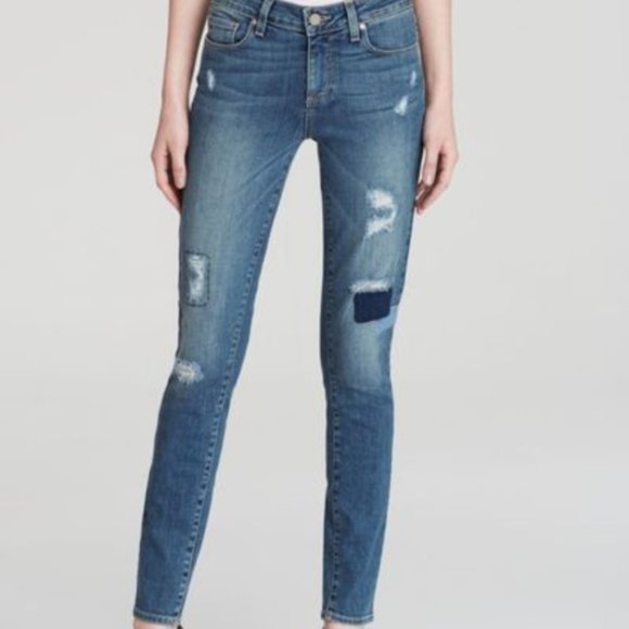 Paige Verdugo Ultra Skinny Ankle Patch Jeans - Picture 1 of 4